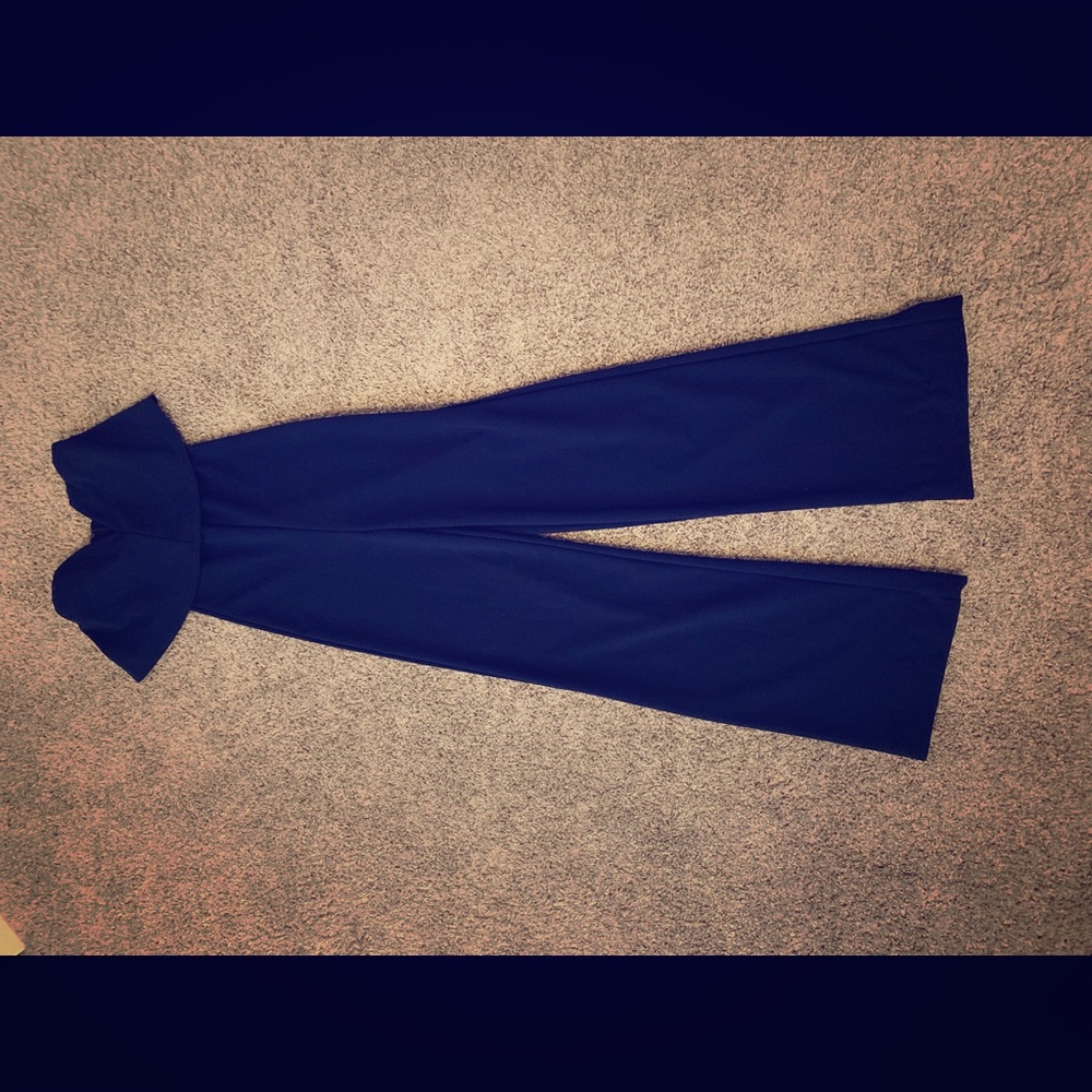 Navy Blue Strapless Romper